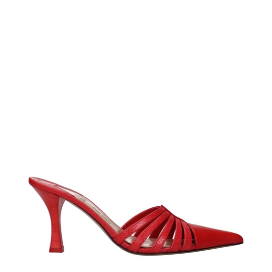 Sandalias de tacón stiletto de cuero rojo Paris Texas - Image 1