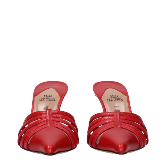 Sandalias de tacón stiletto de cuero rojo Paris Texas - Image 3