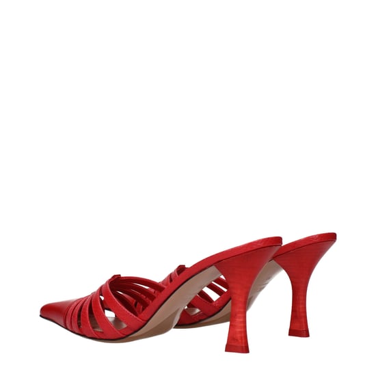 Sandalias de tacón stiletto de cuero rojo Paris Texas - Image 4