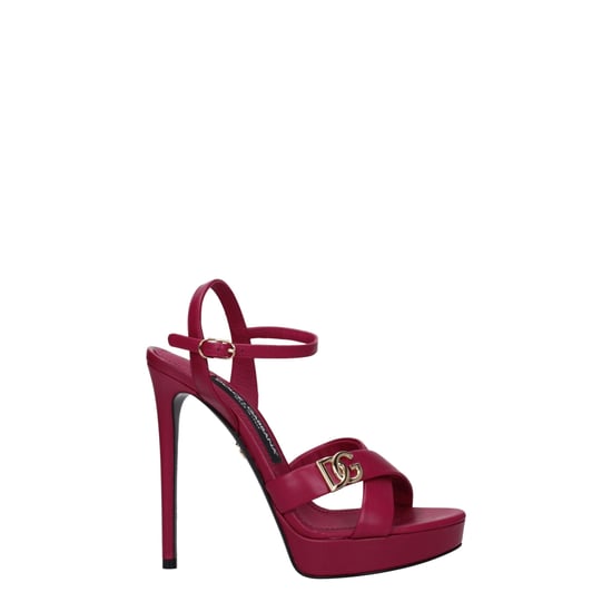 Sandalias de plataforma de cuero rosa Dolce & Gabbana - Image 1