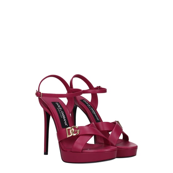 Sandalias de plataforma de cuero rosa Dolce & Gabbana - Image 2