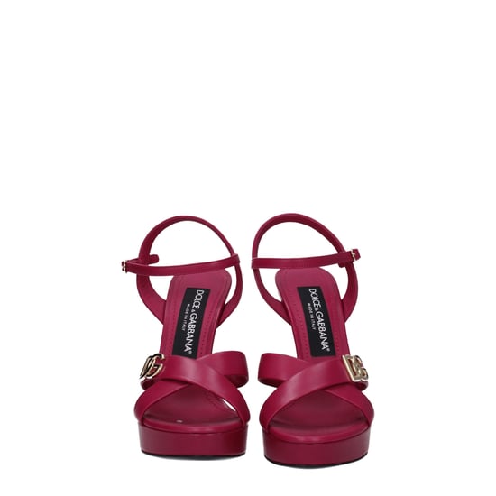 Sandalias de plataforma de cuero rosa Dolce & Gabbana - Image 3