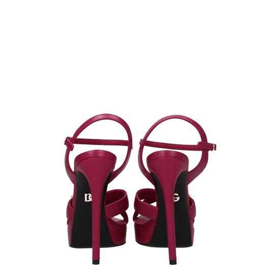 Sandalias de plataforma de cuero rosa Dolce & Gabbana - Image 5