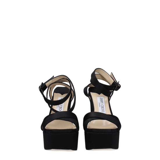 Sandalias de Plataforma de Satén Negro Jimmy Choo - Image 3