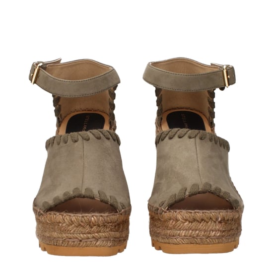 Sandalias de cuña verdes de cuero Stella McCartney - Image 3