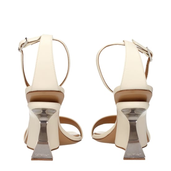 Sandalias de Plataforma de Cuero Beige Off-White - Image 5