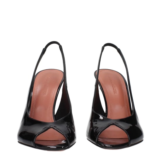 Sandalias de tacón stiletto de piel negra Amina Muaddi - Image 3