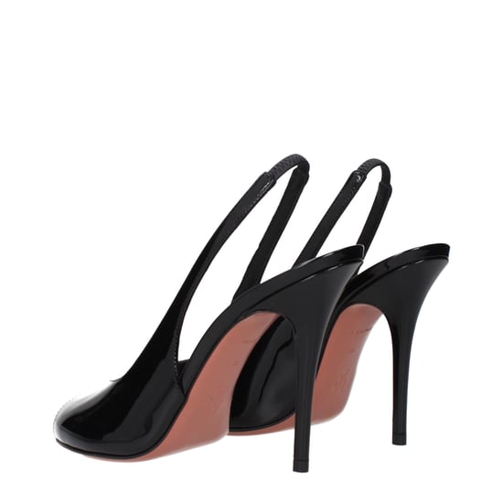 Sandalias de tacón stiletto de piel negra Amina Muaddi - Image 4