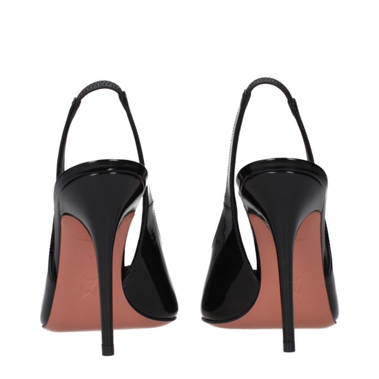 Sandalias de tacón stiletto de piel negra Amina Muaddi - Image 5
