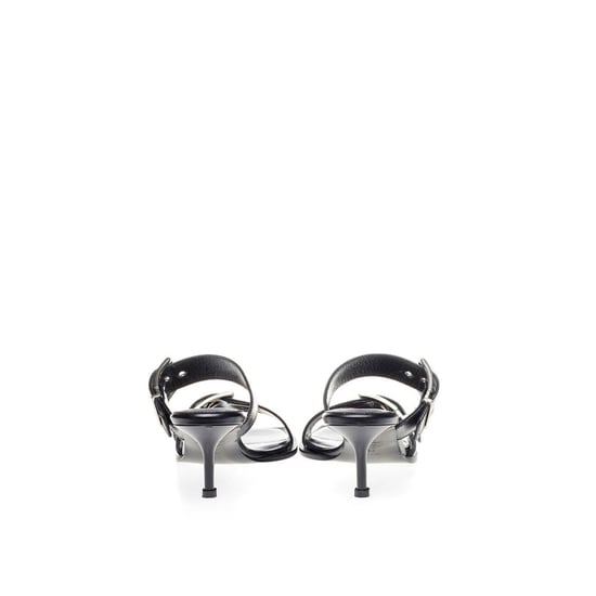 Sandalias de tacón stiletto de cuero negro Alexander McQueen - Image 4