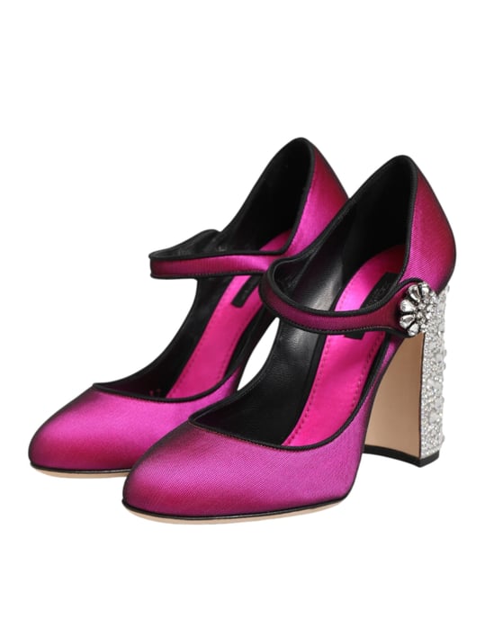 Zapatos de tacón Mary Janes en strass rosa de Dolce & Gabbana - Image 5