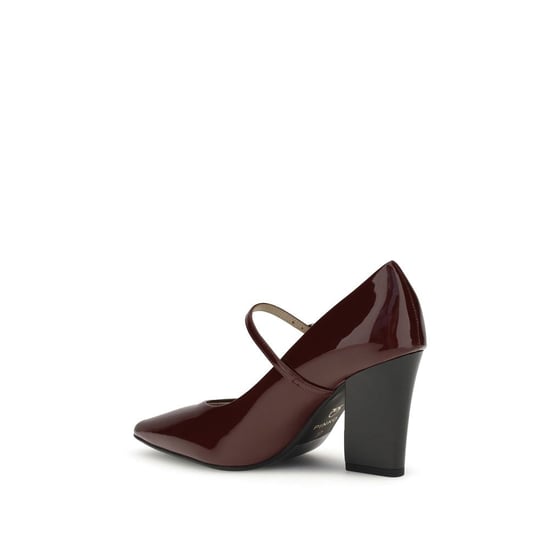 PINKO Tacones Altos de Cuero de Ternera Burdeos Bos Taurus - Image 3