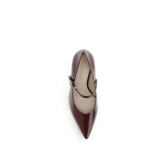 PINKO Tacones Altos de Cuero de Ternera Burdeos Bos Taurus - Image 4