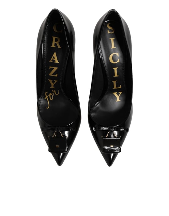 Zapatos de tacón con adornos de bolsa negra Dolce & Gabbana - Image 4