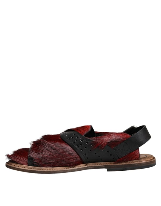 Sandalias de cuero negras y rojas Gazelle de Dolce & Gabbana - Image 5