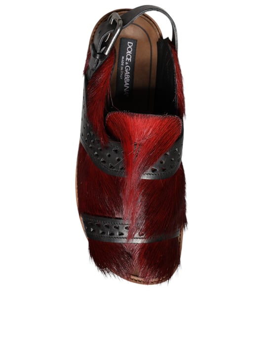 Sandalias de cuero negras y rojas Gazelle de Dolce & Gabbana - Image 6