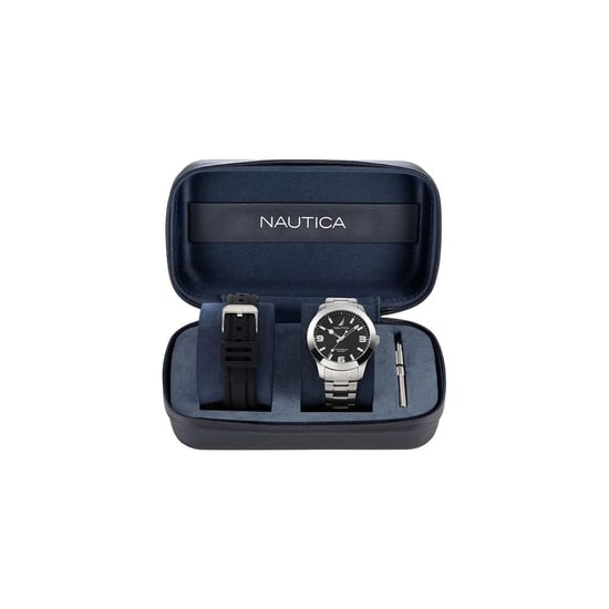 Reloj de vestir de acero inoxidable gris NAUTICA - Image 2