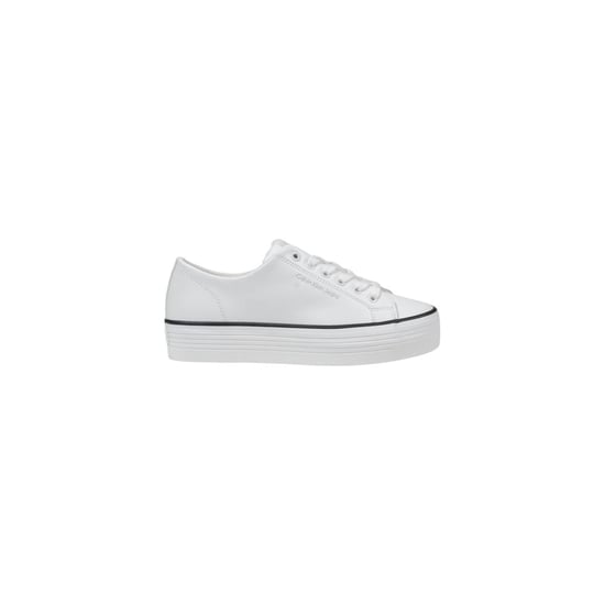 Zapatillas de plataforma de cuero en blanco y negro de Calvin Klein Jeans - Image 1