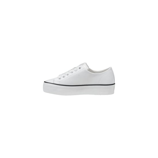 Zapatillas de plataforma de cuero en blanco y negro de Calvin Klein Jeans - Image 3
