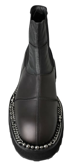 Botas elásticas de cuero negro Dolce & Gabbana - Image 4