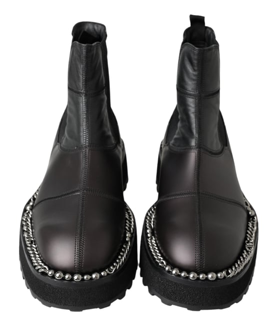 Botas elásticas de cuero negro Dolce & Gabbana - Image 5