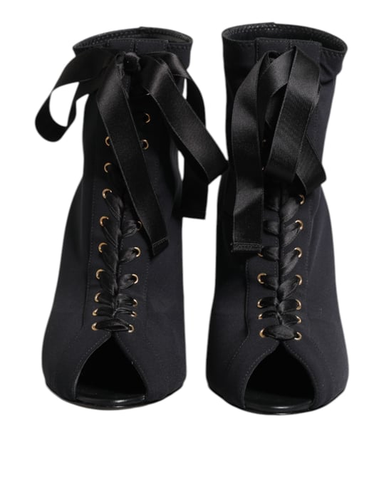 Botas de tacón alto negro con cordones Dolce & Gabbana - Image 2