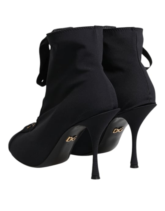 Botas de tacón alto negro con cordones Dolce & Gabbana - Image 5