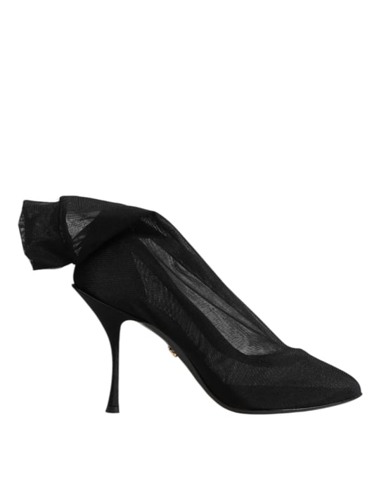 Botines de malla de seda negra elástica Dolce & Gabbana - Image 1