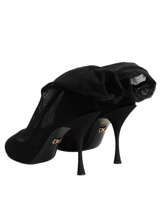 Botines de malla de seda negra elástica Dolce & Gabbana - Image 5
