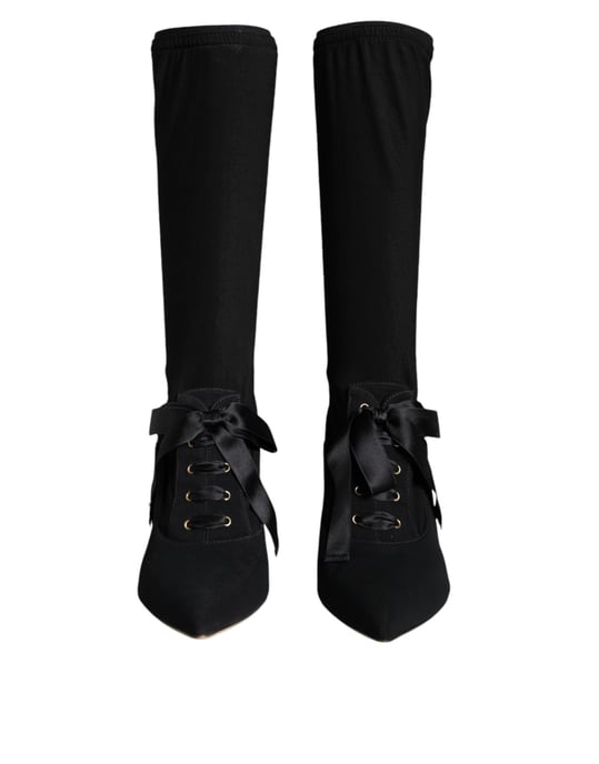 Botas de media caña de tacón alto negras Dolce & Gabbana - Image 2