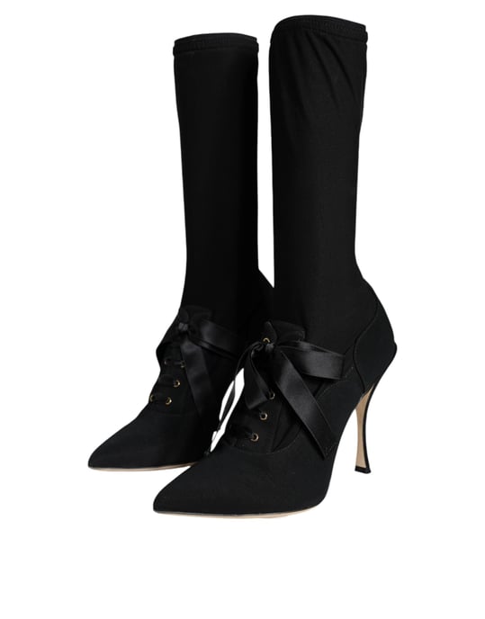 Botas de media caña de tacón alto negras Dolce & Gabbana - Image 3