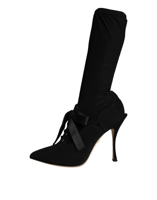 Botas de media caña de tacón alto negras Dolce & Gabbana - Image 4