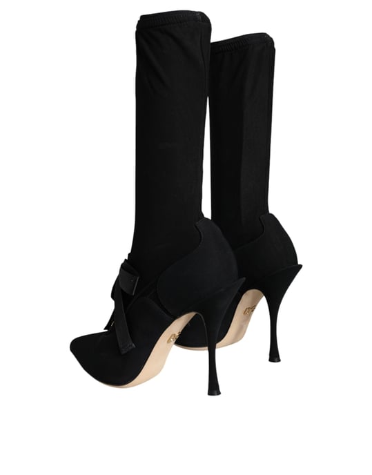 Botas de media caña de tacón alto negras Dolce & Gabbana - Image 5