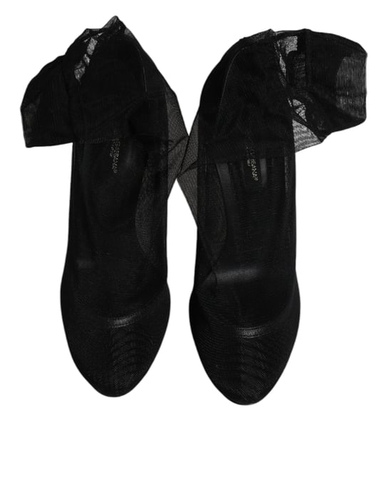 Botas de estilo calcetín de malla de nylon negro Dolce & Gabbana - Image 3