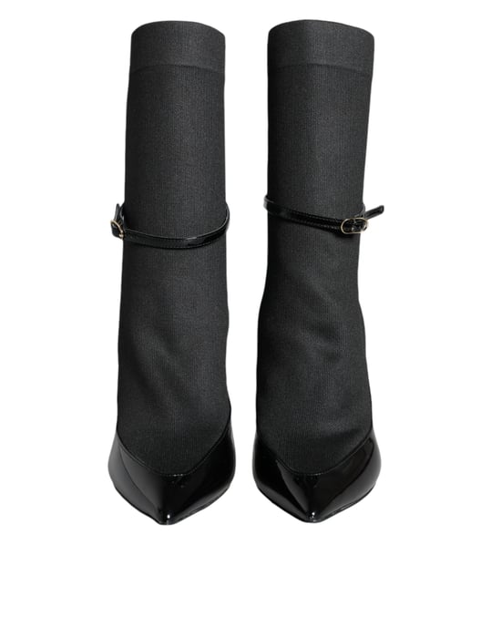 Botines de tacón alto de cuero negro Dolce & Gabbana - Image 2