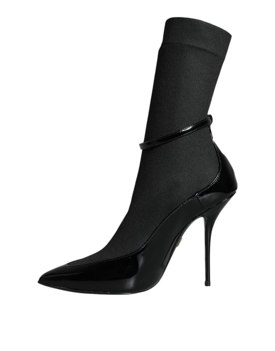 Botines de tacón alto de cuero negro Dolce & Gabbana - Image 5