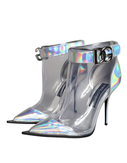 Botines Cortos de PVC Iridiscente Plateado Dolce & Gabbana - Image 3