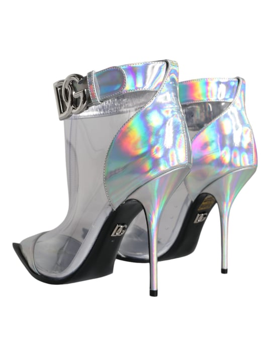 Botines Cortos de PVC Iridiscente Plateado Dolce & Gabbana - Image 5