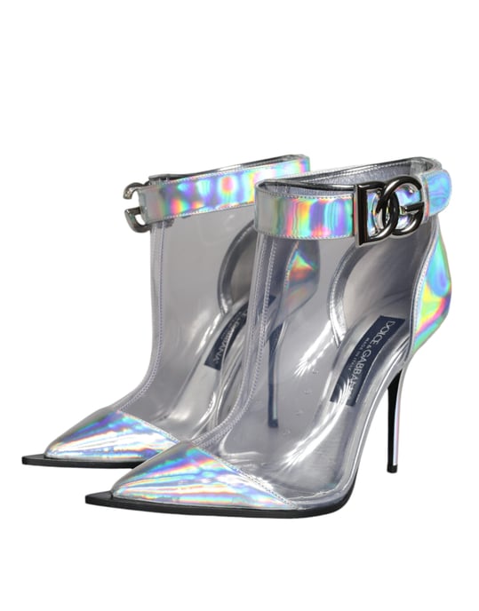 Botines Cortos de PVC Iridiscente Plateado Dolce & Gabbana - Image 6