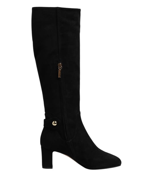 Botas altas de cuero de ante negro Dolce & Gabbana - Image 1