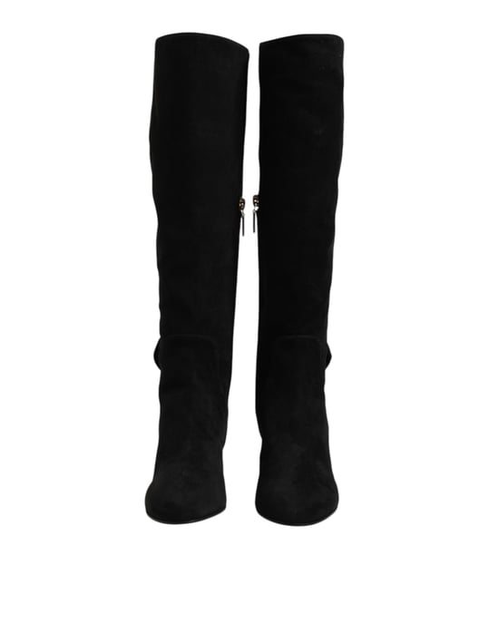 Botas altas de cuero de ante negro Dolce & Gabbana - Image 2