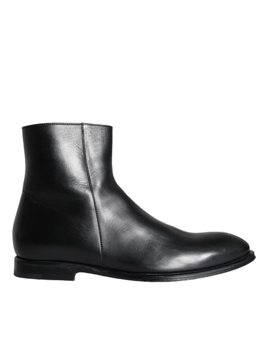 Botas de tobillo para hombres en cuero de ternera negro de Dolce & Gabbana - Image 1