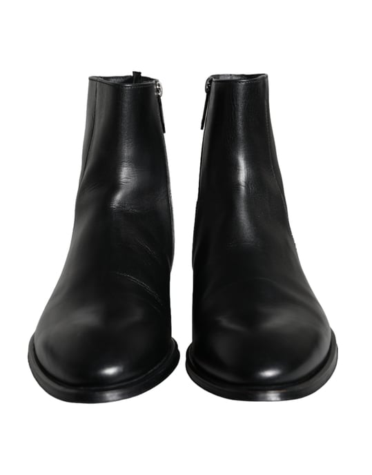 Botas de tobillo para hombres en cuero de ternera negro de Dolce & Gabbana - Image 2