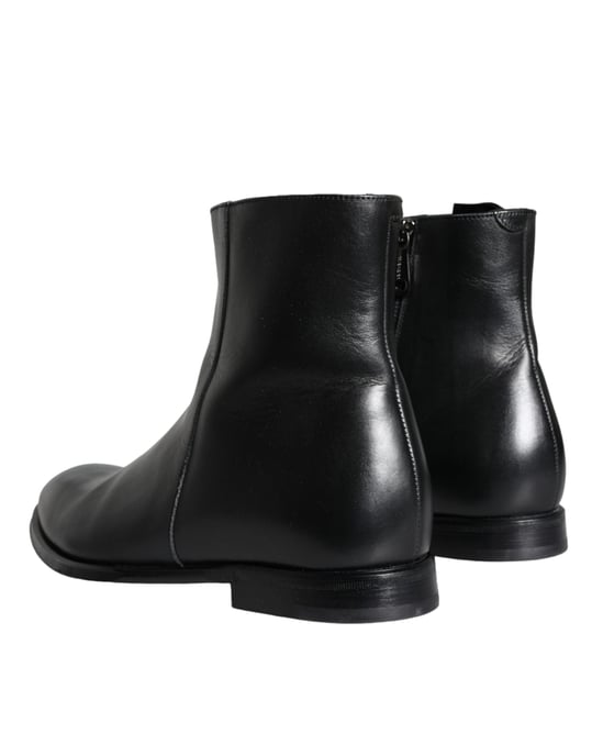 Botas de tobillo para hombres en cuero de ternera negro de Dolce & Gabbana - Image 4