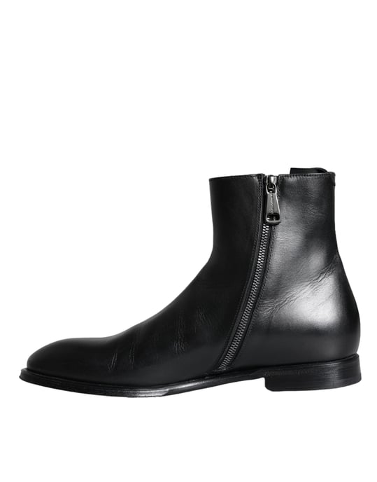 Botas de tobillo para hombres en cuero de ternera negro de Dolce & Gabbana - Image 5