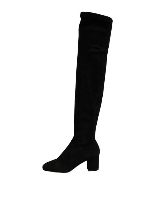 Botas de Cuero Suede Negras Hasta la Rodilla Dolce & Gabbana - Image 6