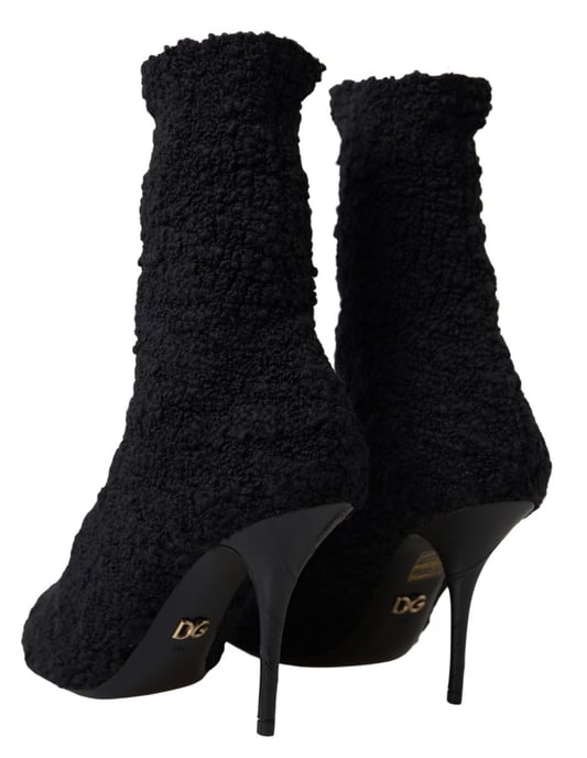Botas de media caña de tacón stiletto negro de Dolce & Gabbana - Image 3