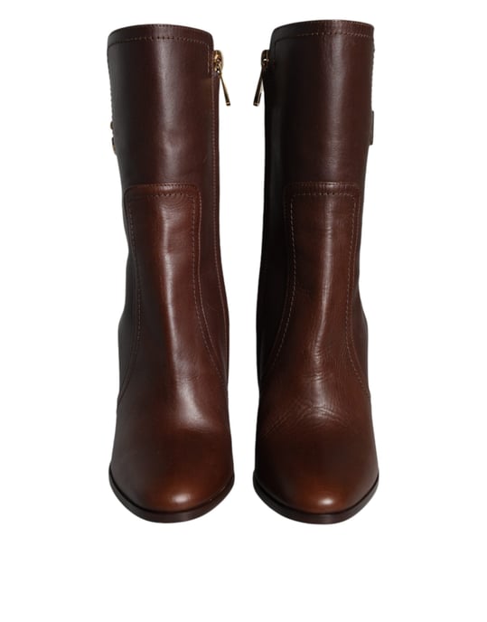 Botas de Cuero Marrón de Tobillo de Dolce & Gabbana - Image 2