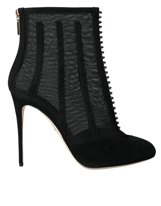 Botines de tacón stiletto de malla negra Dolce & Gabbana - Image 1