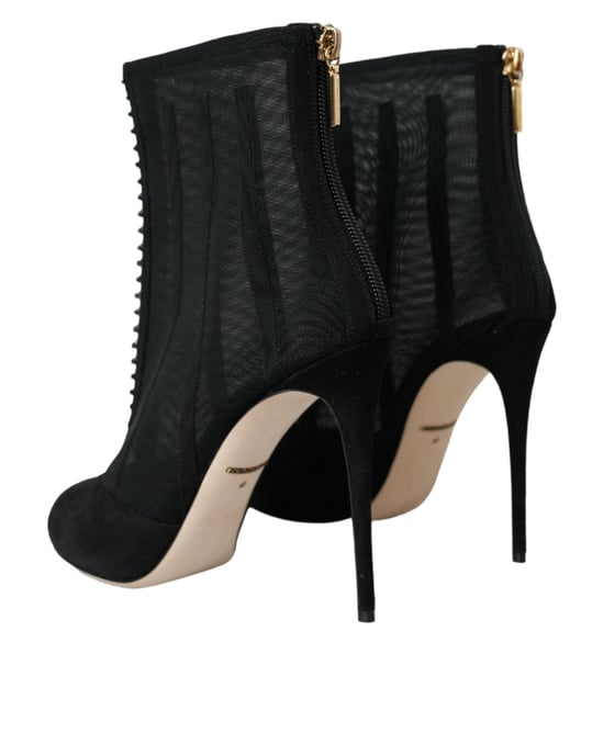 Botines de tacón stiletto de malla negra Dolce & Gabbana - Image 3